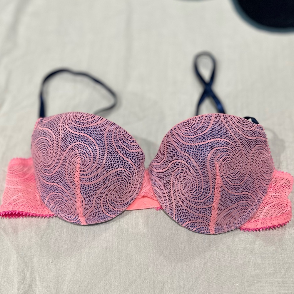 Trac Pink and Blue Lace Bra
